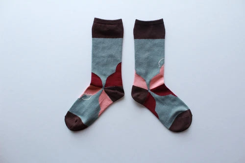 The Tortoise and the Hare story sock in blue-gray