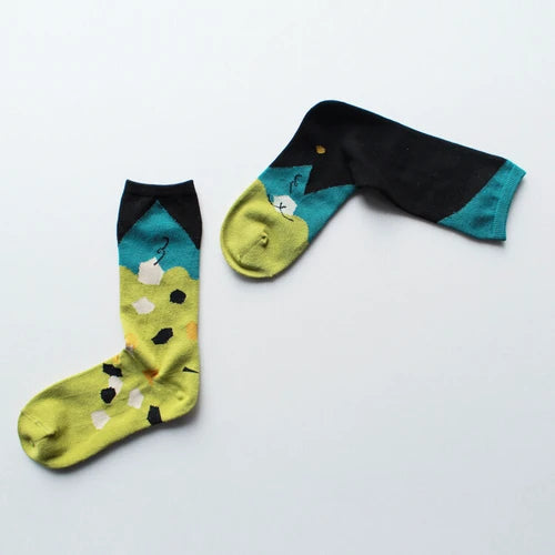 The Crow and the Pitcher story sock in Green