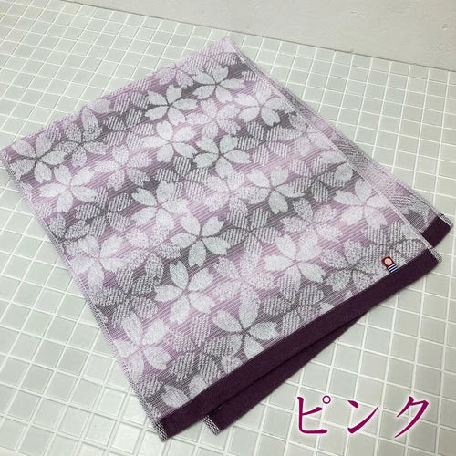 Imabari Kasumi Zakura Face Towel in Pink