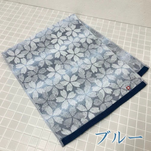 Imabari Kasumi Zakura Face Towel in Blue