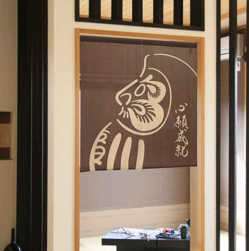 Japanese Noren Curtain Daruma Desire accomplishment